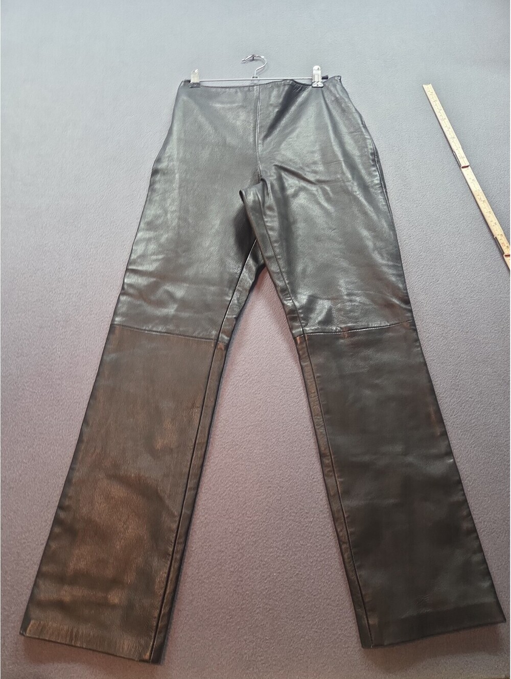 Vtg Women’s Hugo Buscati Collection Black Leather Pants Zipper Size 8